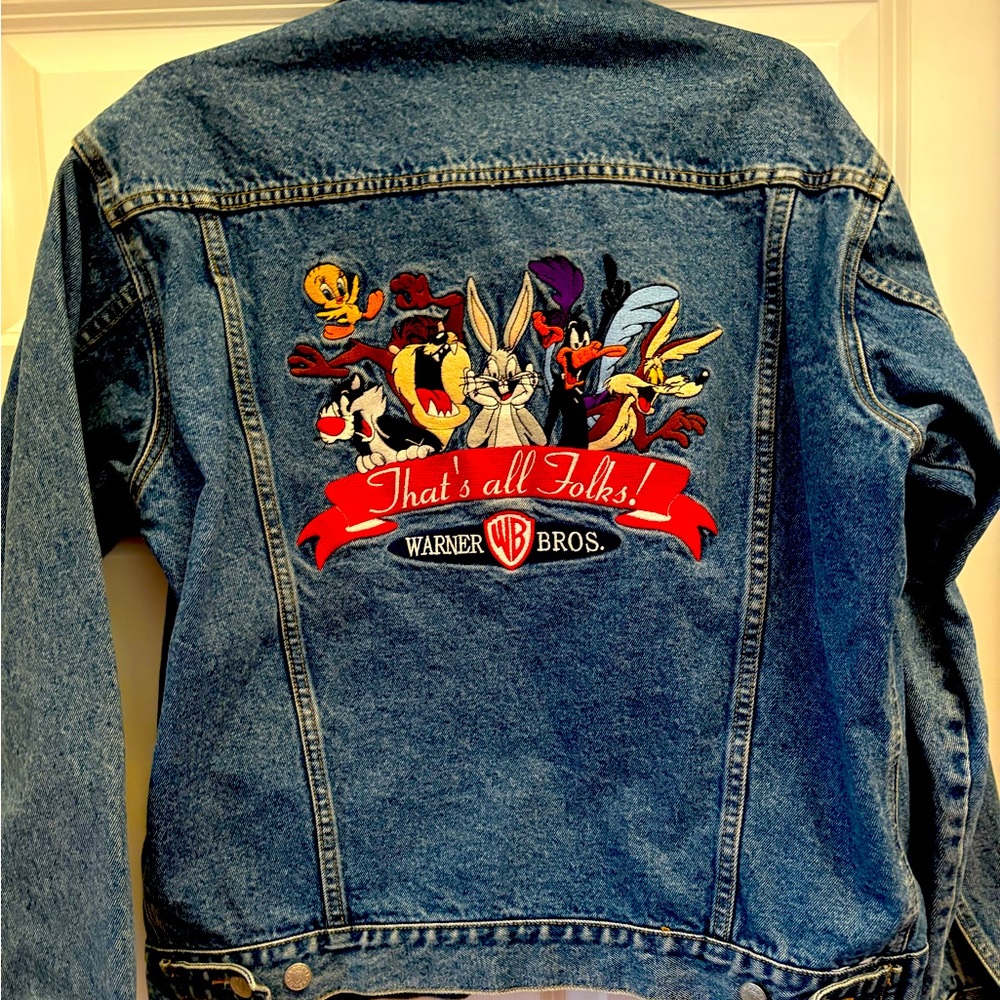 Warner Bros. Blue Denim Jacket with Looney Tunes Characters